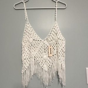 Garage Fringe Crochet Top